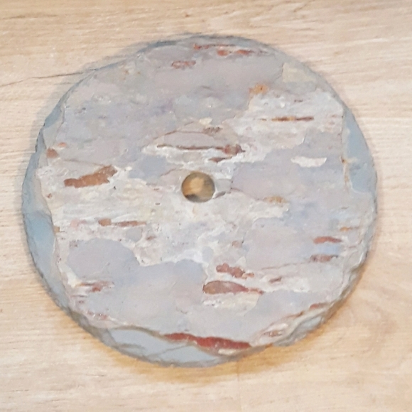 Gray Slate Circular Disc - Paver Stone with Hole in Center 8 1/4" - Picture 1 of 12